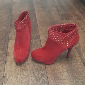 Red Embellished booties